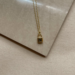 Initial Lock Necklace